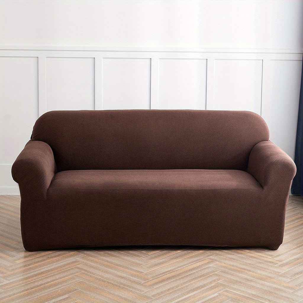Decor Cedar Calma Plush All Season Sofa Cover lifestyle product image for stretch sofa cover in United States