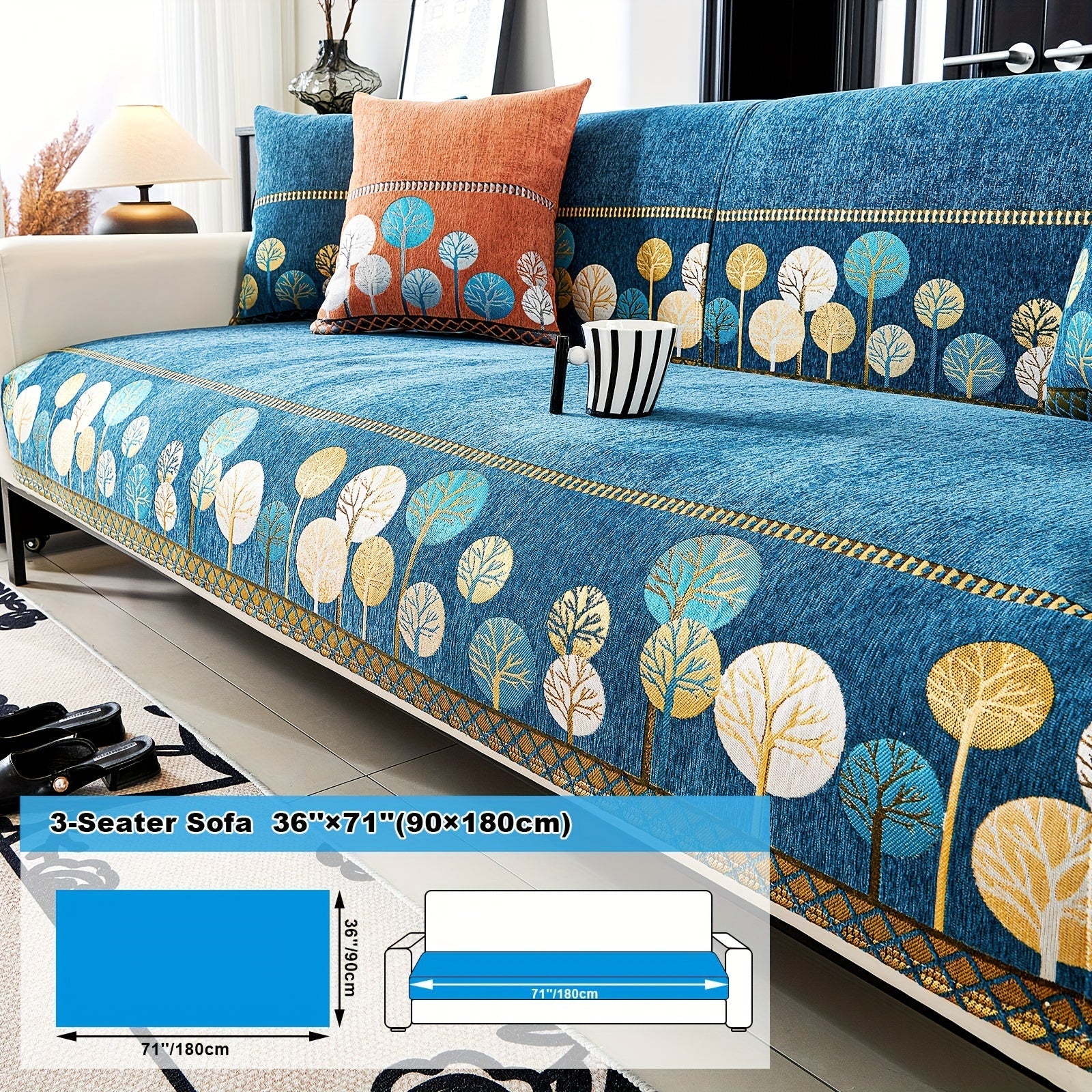 Decor Cedar Sienna Boho Plush Sofa Cover lifestyle product image for boho sofa cover in United States