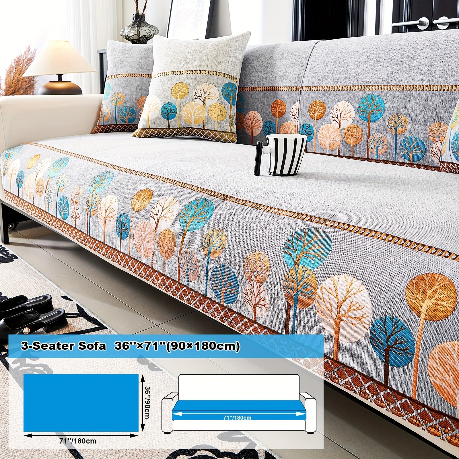 Decor Cedar Sienna Boho Plush Sofa Cover lifestyle product image for boho sofa cover in United States