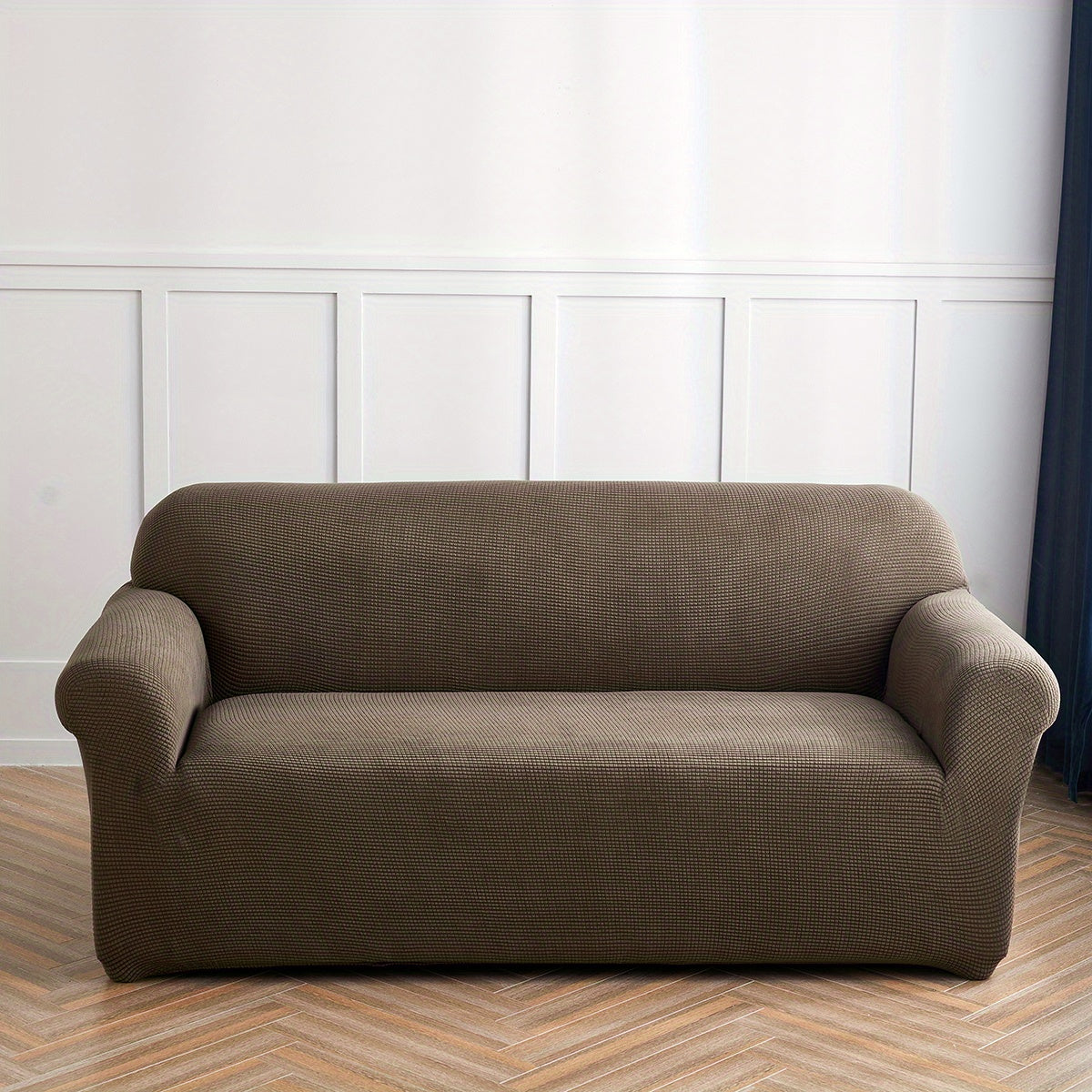 Decor Cedar Calma Plush All Season Sofa Cover lifestyle product image for stretch sofa cover in United States