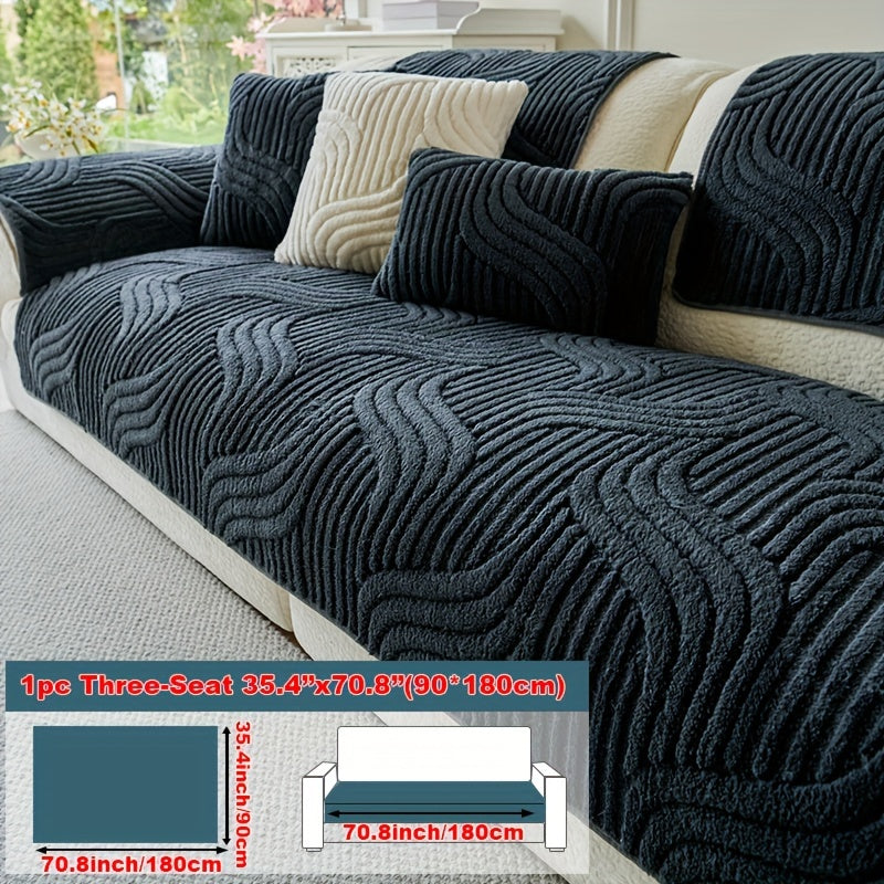 Decor Cedar Velvetta Plush Sofa Cover lifestyle product image for stretch sofa cover in United States