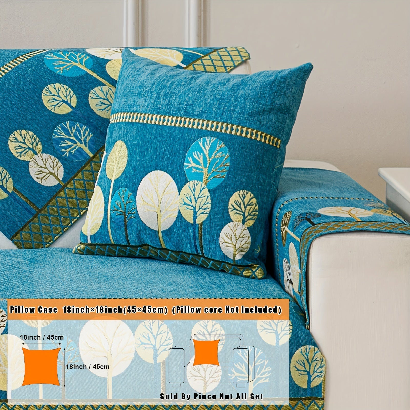 Decor Cedar Moonlit Jacquard Armchair Cover lifestyle product image for boho chair cover in United States