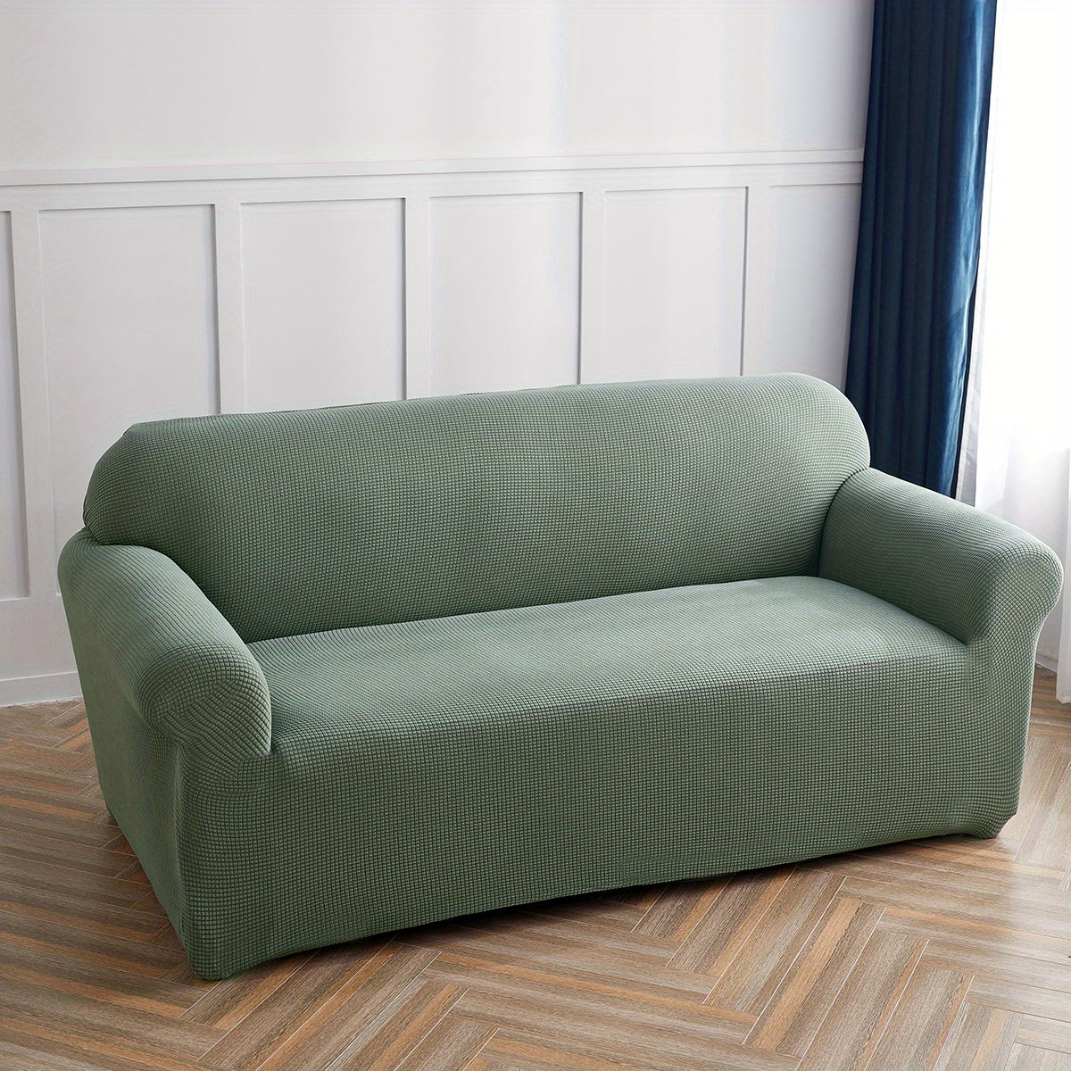 Decor Cedar Calma Plush All Season Sofa Cover lifestyle product image for stretch sofa cover in United States