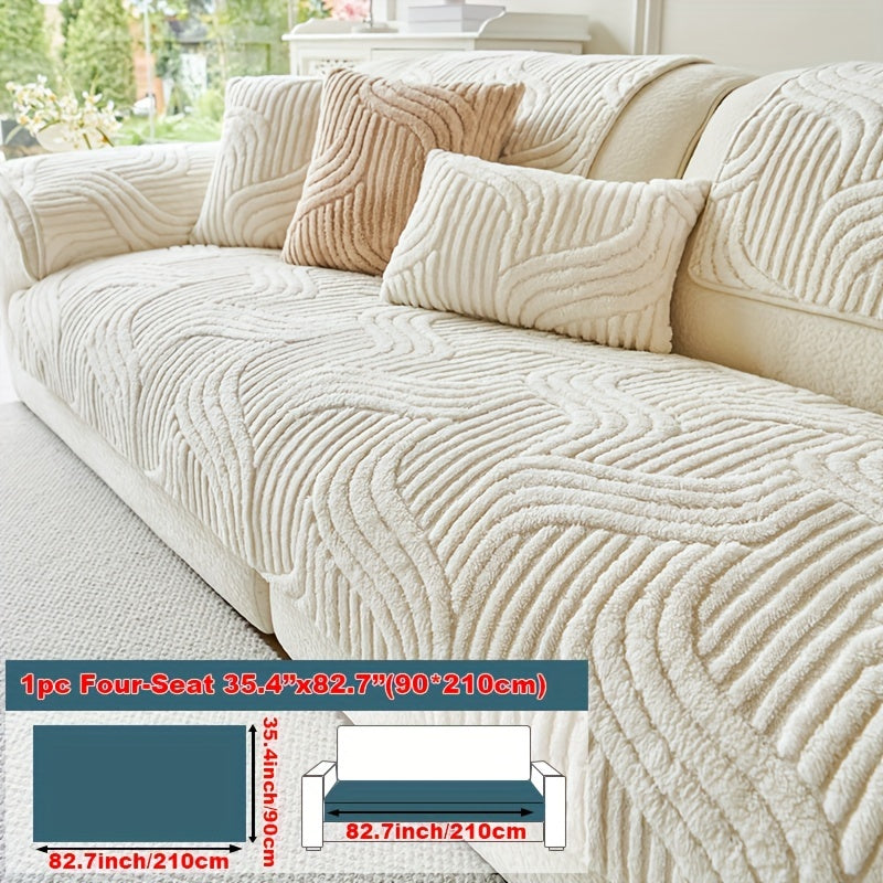 Decor Cedar Velvetta Plush Sofa Cover lifestyle product image for stretch sofa cover in United States