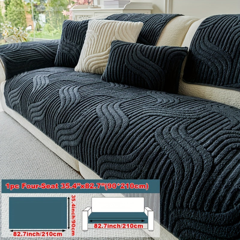 Decor Cedar Velvetta Plush Sofa Cover lifestyle product image for stretch sofa cover in United States