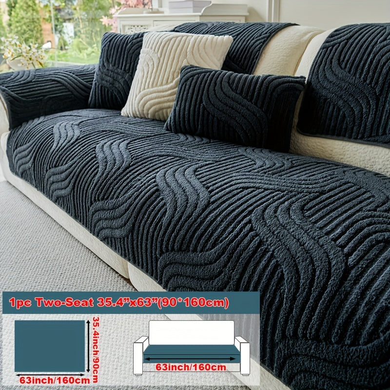 Decor Cedar Velvetta Plush Sofa Cover lifestyle product image for stretch sofa cover in United States