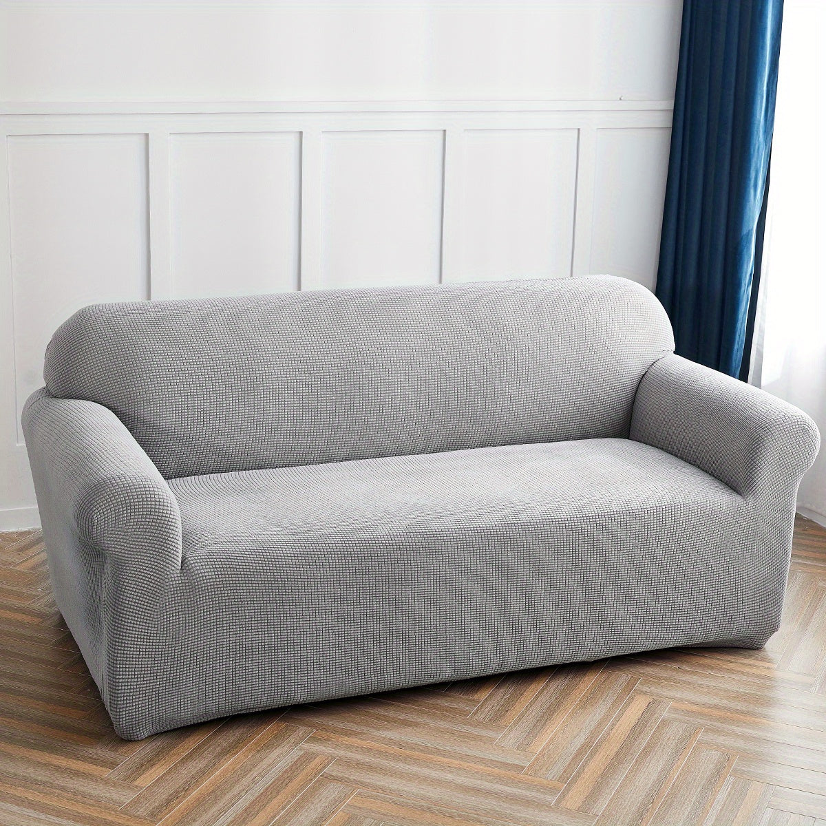 Decor Cedar Calma Plush All Season Sofa Cover lifestyle product image for stretch sofa cover in United States