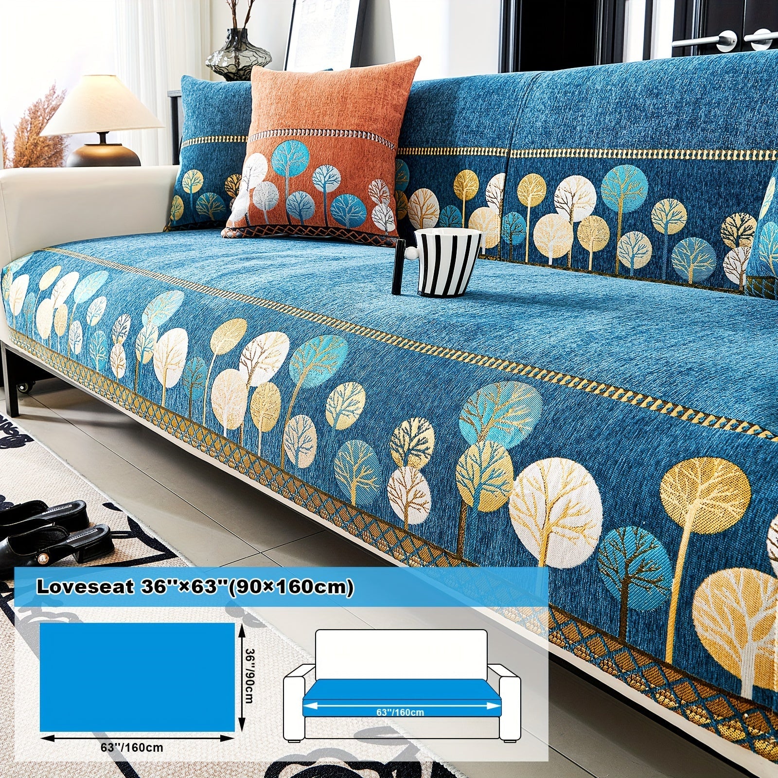 Decor Cedar Sienna Boho Plush Sofa Cover lifestyle product image for boho sofa cover in United States