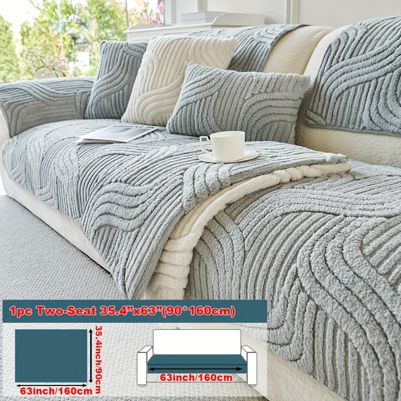 Decor Cedar Velvetta Plush Sofa Cover lifestyle product image for stretch sofa cover in United States