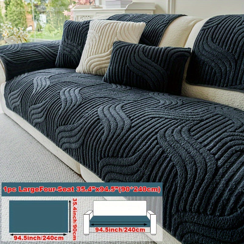 Decor Cedar Velvetta Plush Sofa Cover lifestyle product image for stretch sofa cover in United States