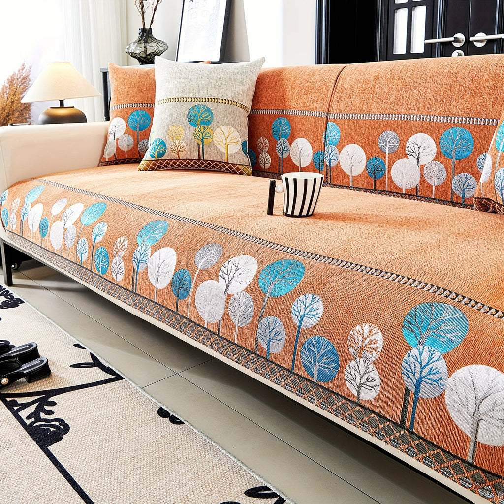Decor Cedar Sienna Boho Plush Sofa Cover lifestyle product image for boho sofa cover in United States - Gray / 4-Seater 91.44cm×210.82cm