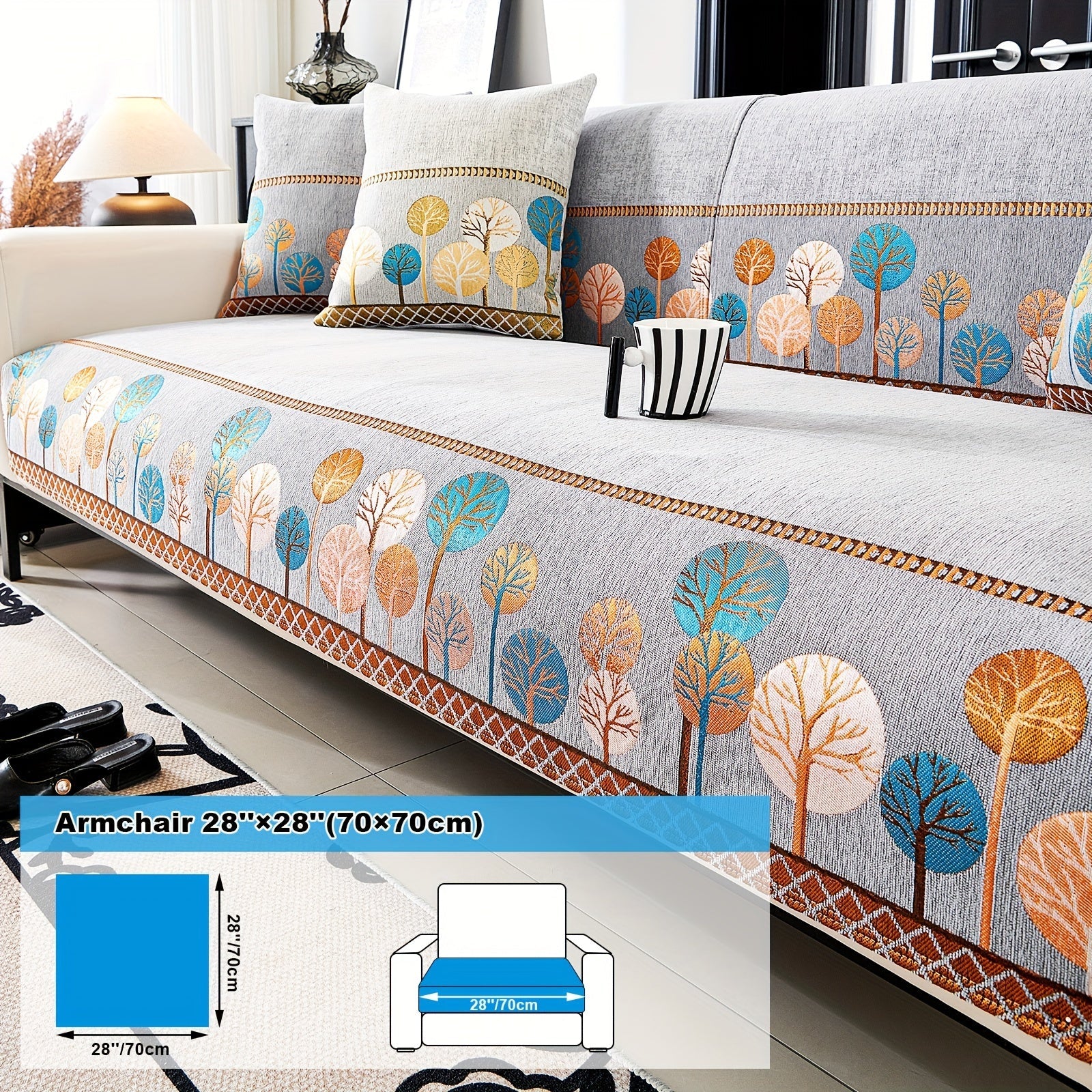 Decor Cedar Sienna Boho Plush Sofa Cover lifestyle product image for boho sofa cover in United States
