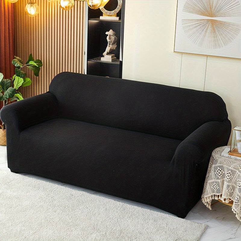 Decor Cedar Calma Plush All Season Sofa Cover lifestyle product image for stretch sofa cover in United States