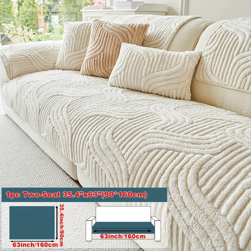 Decor Cedar Velvetta Plush Sofa Cover lifestyle product image for stretch sofa cover in United States