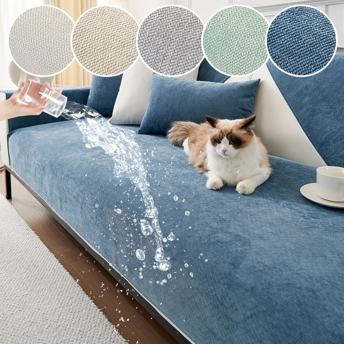 Decor Cedar Haven Pet Friendly Sofa Cover stretch sofa cover in United States - color and texture view 2