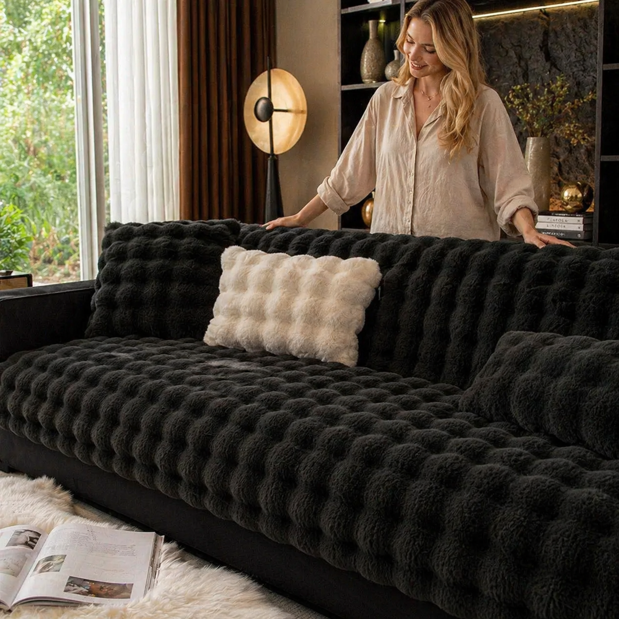 Decor Cedar Aurelia Faux Fur Cushion Cover sofa cushion cover in United States - color and texture view 7
