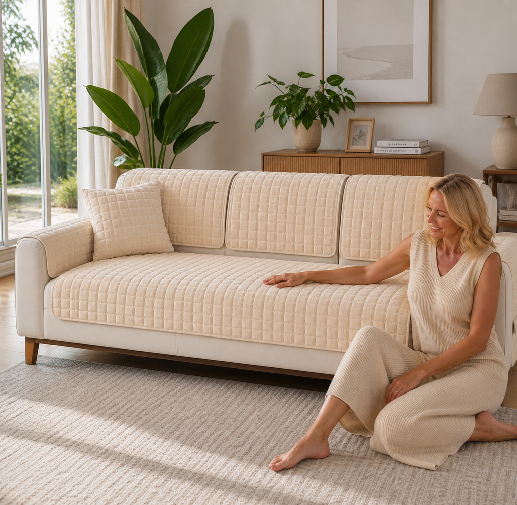 Decor Cedar Raine Plush Flannel Cushion Cover featured product image for soft plush sofa cushion cover in United States - Beige White / 90x180cm 1pcs