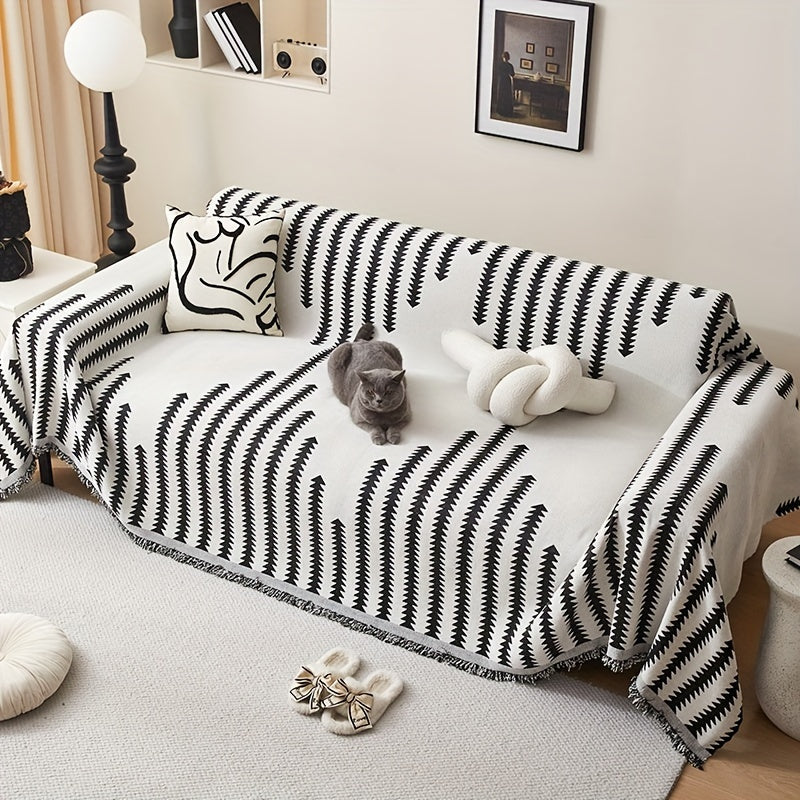 Decor Cedar Florence Chenille Tassel Sofa Cover chenille sofa cover in United States - color and texture view 2
