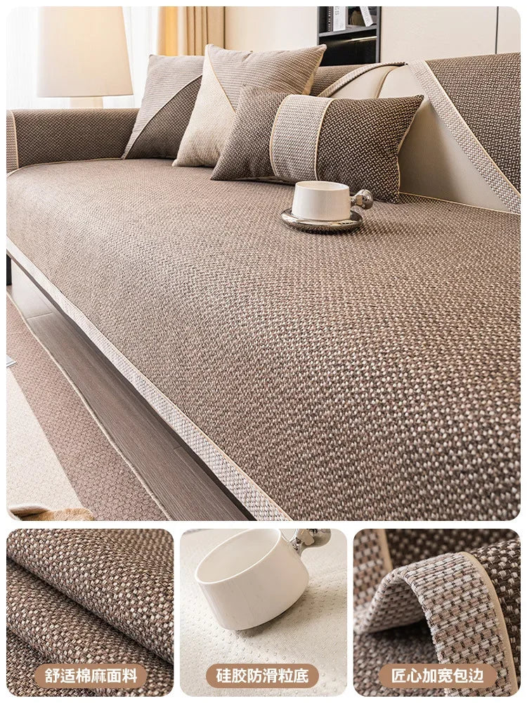 Decor Cedar Haven Linen Look Sofa Cushion Cover lifestyle product image for water resistant sofa cushion cover in United States - F / 110x180cm