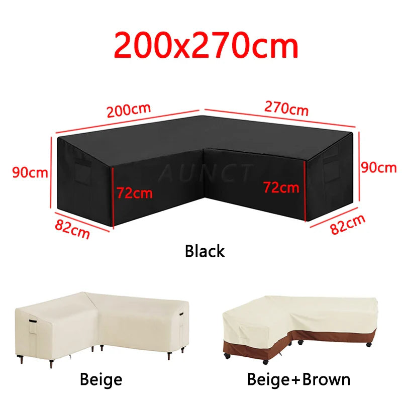 Decor Cedar Portsea L Shape Outdoor Sofa Cover lifestyle product image for water resistant outdoor sofa cover in United States - 250x250cm / Beige-Brown
