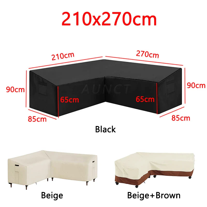 Decor Cedar Portsea L Shape Outdoor Sofa Cover lifestyle product image for water resistant outdoor sofa cover in United States - 215x215cm / Beige-Brown