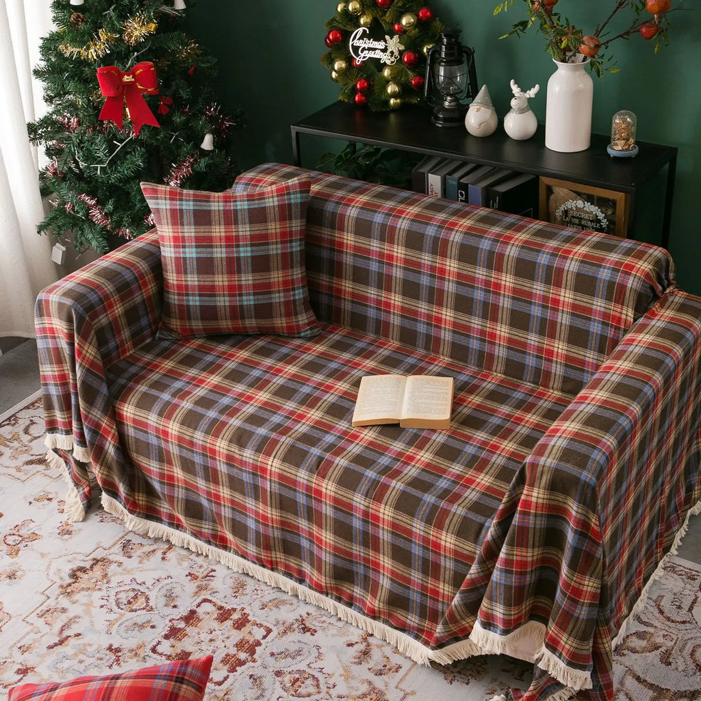 Decor Cedar Harper Plaid Sofa Cover stretch sofa cover in United States - color and texture view 3 - 180x340cm size