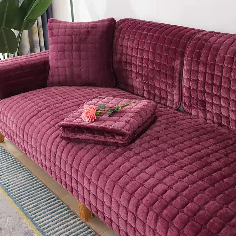 Decor Cedar Raine Plush Flannel Cushion Cover lifestyle product image for soft plush sofa cushion cover in United States