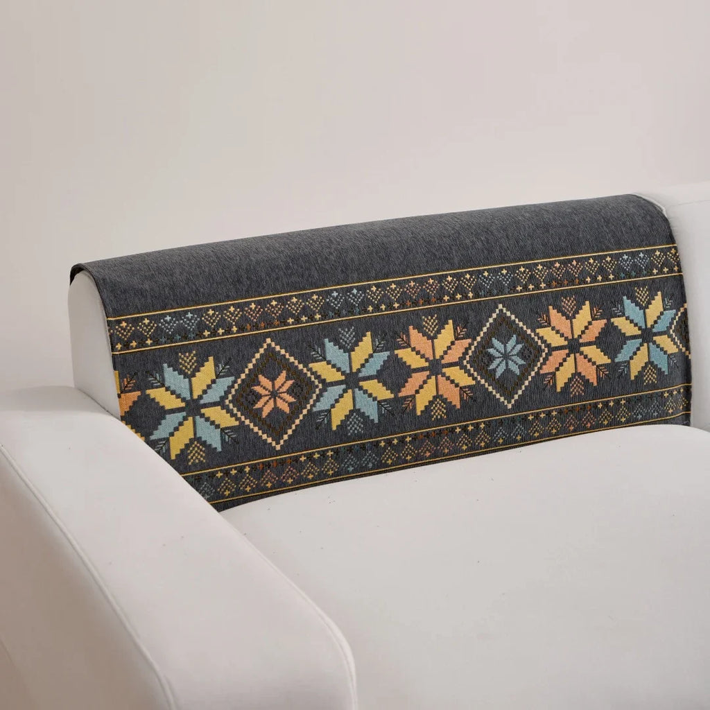 Decor Cedar Sorrento Jacquard Chenille Sofa Cover lifestyle product image for chenille sofa cover in United States - Beige / 90x210cm