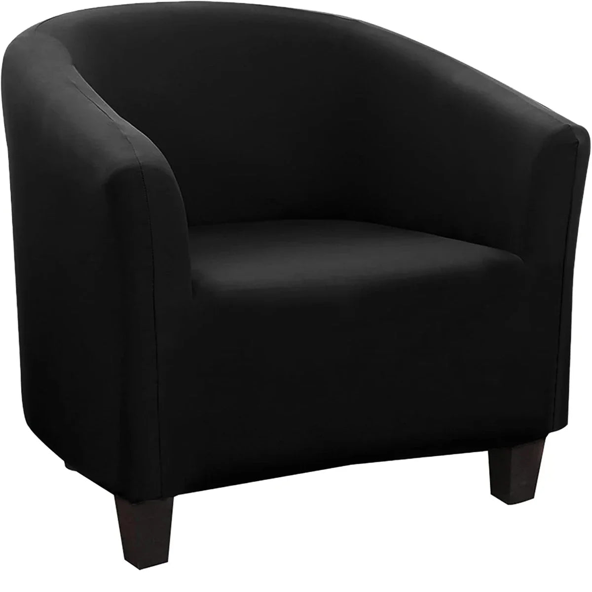Decor Cedar Monaco Stretch Club Chair Slipcover lifestyle product image for stretch chair cover in United States - Black