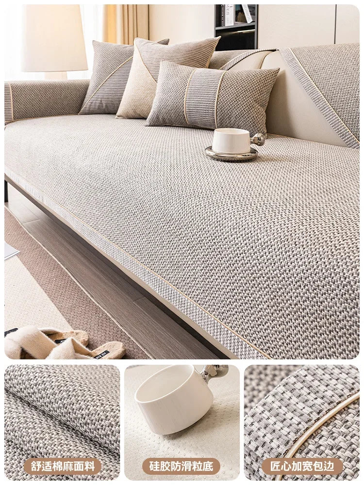 Decor Cedar Haven Linen Look Sofa Cushion Cover lifestyle product image for water resistant sofa cushion cover in United States - G / 30x50cm pillowcase