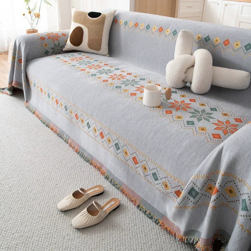 Decor Cedar Capri Water Resistant Chenille Sofa Cover lifestyle product image for water resistant sofa cover in United States - A / 180X230CM