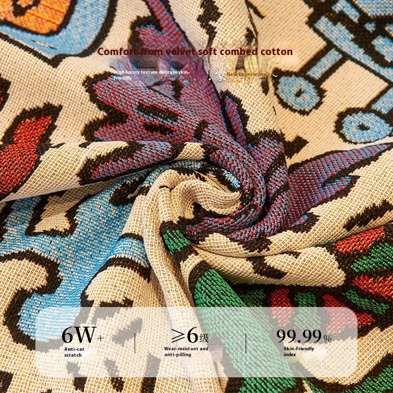Decor Cedar Arden Patchwork Sofa Throw Cover lifestyle product image for sofa throw cover in United States - Graffiti color, 180x260cm size