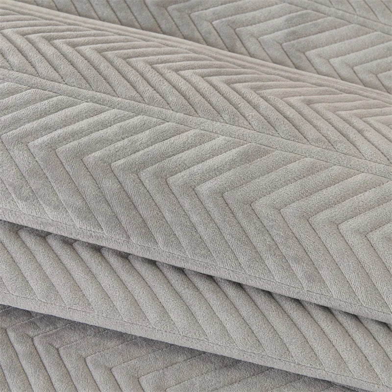 Decor Cedar Umbria Velvet Geometric Sofa Cover lifestyle product image for stretch sofa cover in United States - A3 Gray / D 70x210cm 1pc