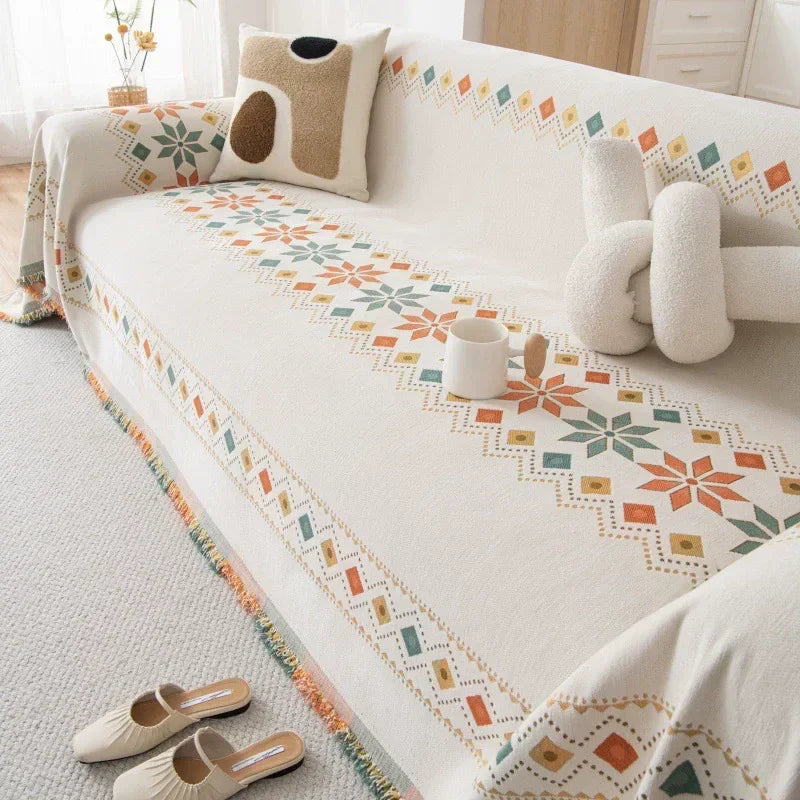 Decor Cedar Capri Water Resistant Chenille Sofa Cover stretch sofa cover in United States - color and texture view 2