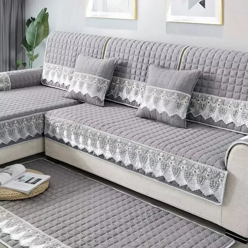 Decor Cedar Willow Brushed Sofa Seat Cover lifestyle product image for sofa cushion cover in United States - beige / 70x210cm 1pc