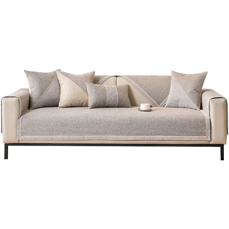 Decor Cedar Haven Linen Look Sofa Cushion Cover lifestyle product image for water resistant sofa cushion cover in United States - G / 70x70cm