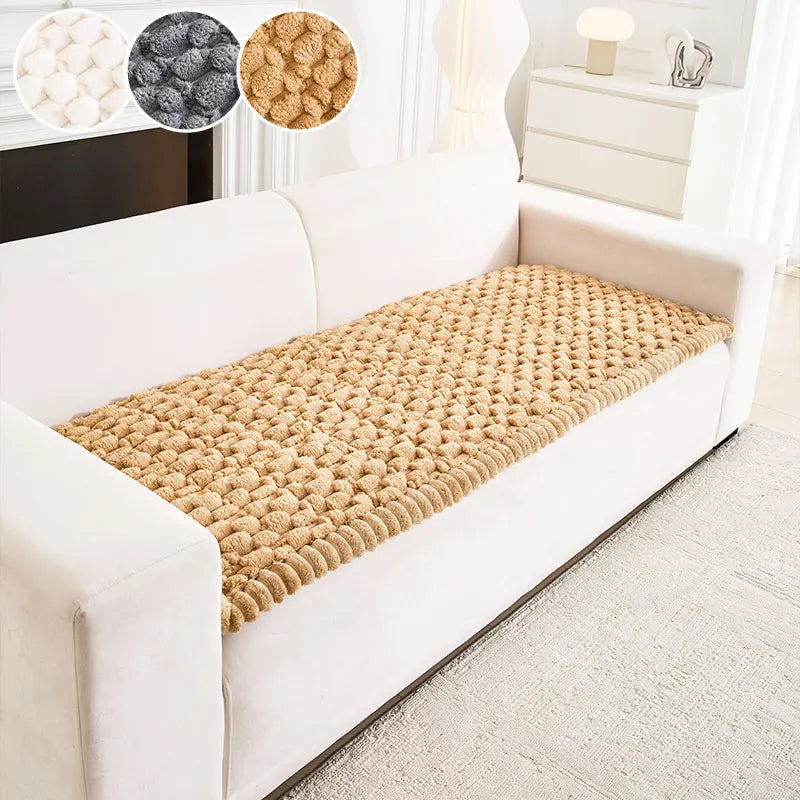 Decor Cedar Luna Fluffy Sofa Seat Cushion lifestyle product image for sofa cushion cover in United States - White / 70*70cm