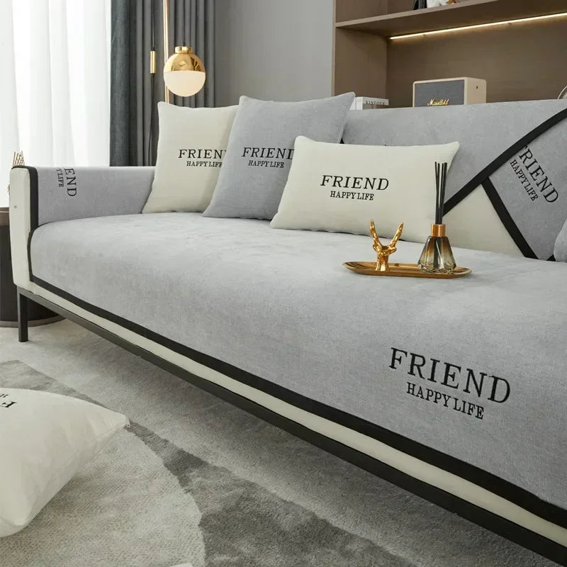 Decor Cedar Kensington Chenille Cushion Cover lifestyle product image for chenille sofa cushion cover in United States - A6 / 90x210cm 1pc