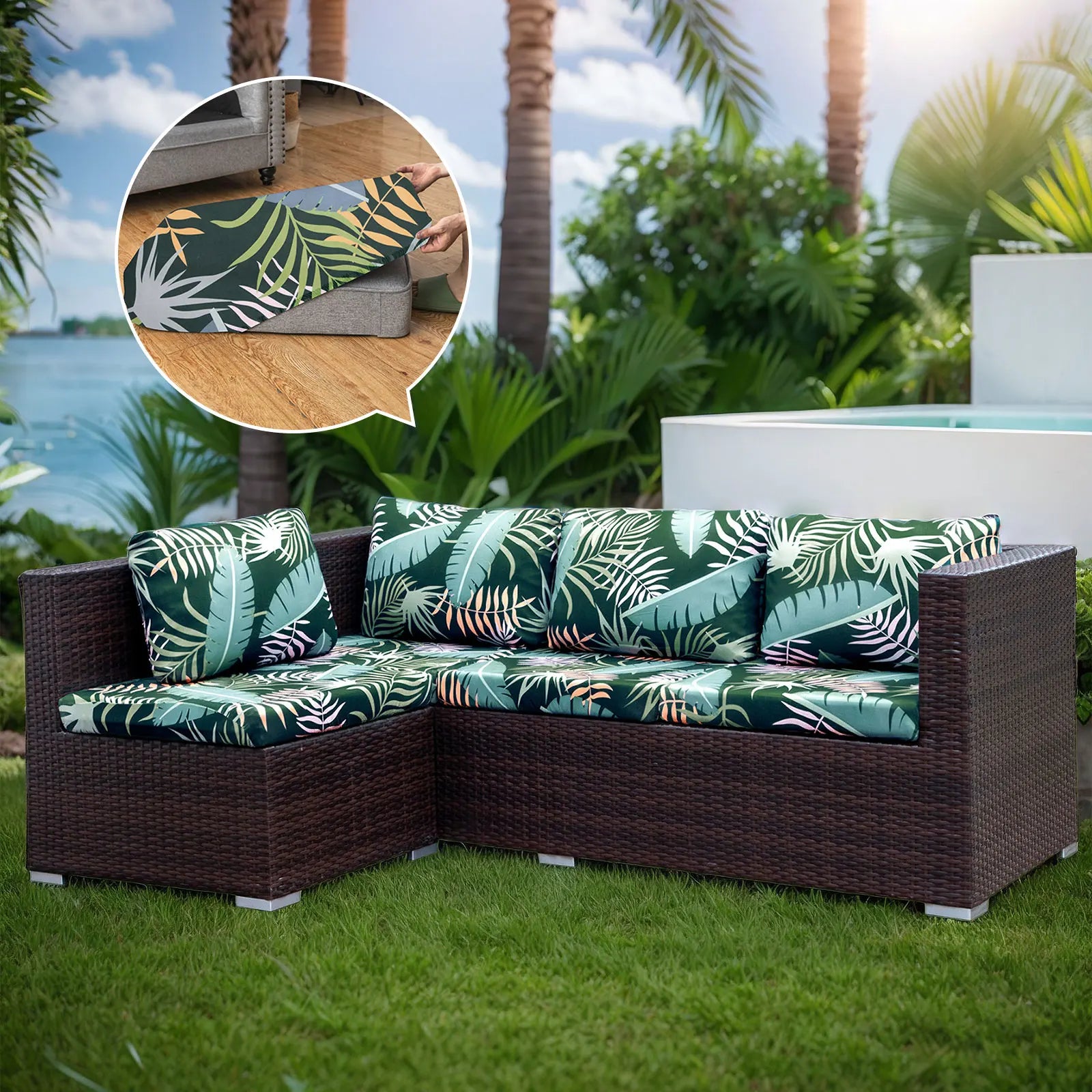 Decor Cedar Avalon Outdoor Patio Cushion Covers outdoor sofa cover in United States - color and texture view 5