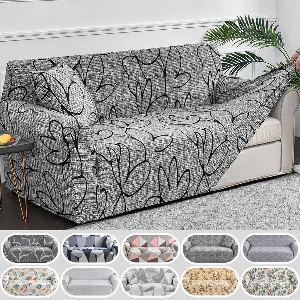 Decor Cedar Celeste Floral Stretch Sofa Cover lifestyle product image for stretch sofa cover in United States - 14 color, 1 size