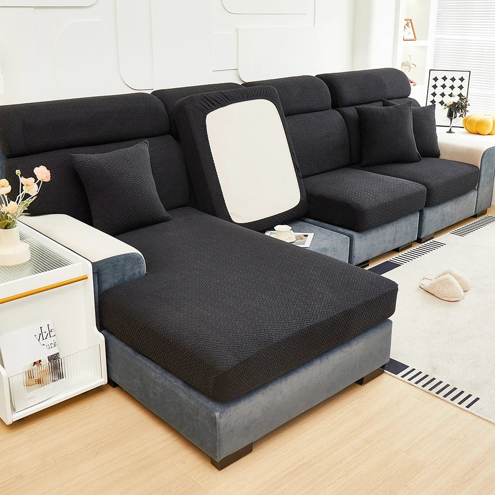 Decor Cedar Milan Twill Stretch Sofa Slipcover stretch sofa cover in United States - lifestyle fit detail 4