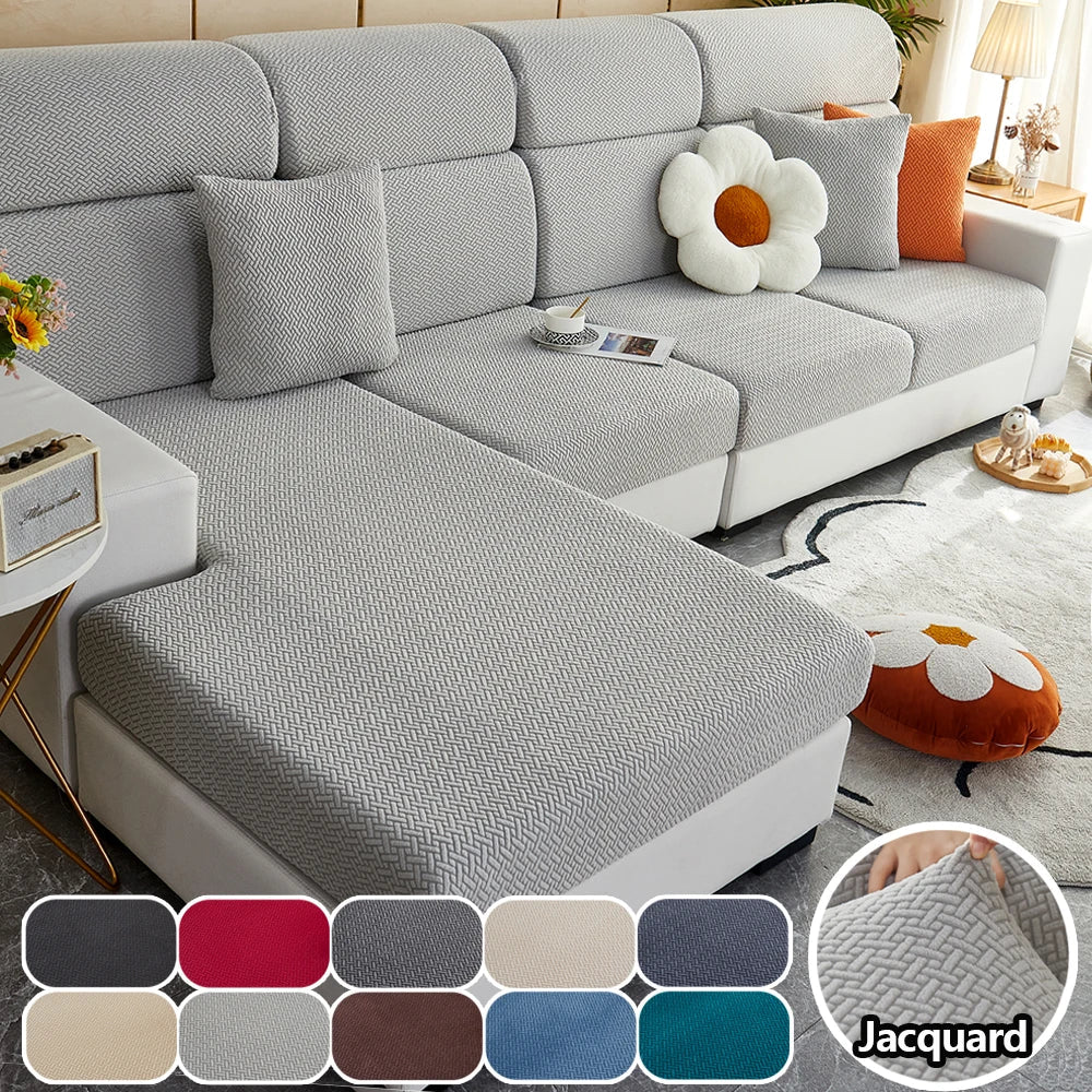 Decor Cedar Milan Twill Stretch Sofa Slipcover lifestyle product image for jacquard sofa slipcover in United States - 14 color, 1 size