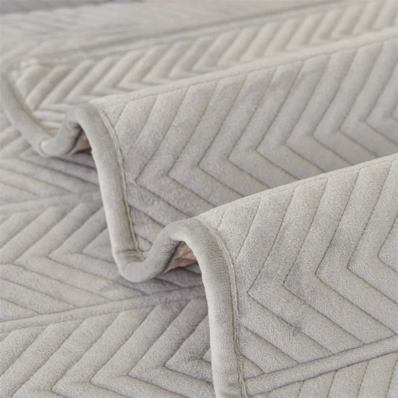 Decor Cedar Umbria Velvet Geometric Sofa Cover lifestyle product image for stretch sofa cover in United States - A3 Gray / B 70x150cm 1pc