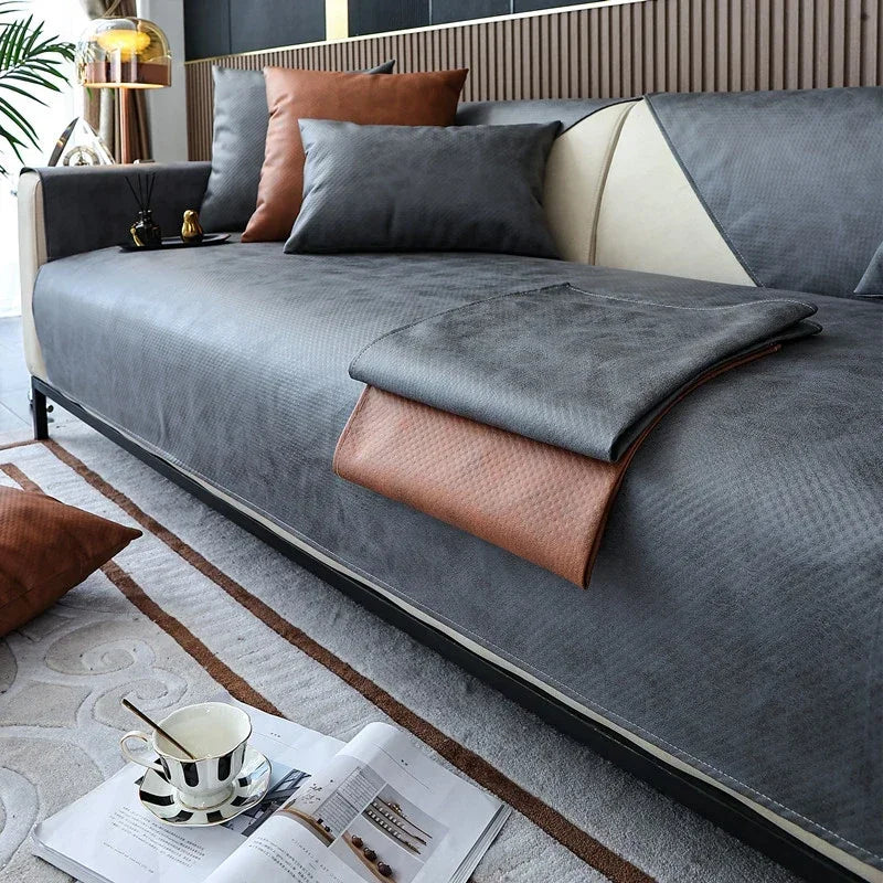 Decor Cedar Talia Tech Fabric Sofa Cover lifestyle product image for stretch sofa cover in United States - A1 / 90x90cm 1pc