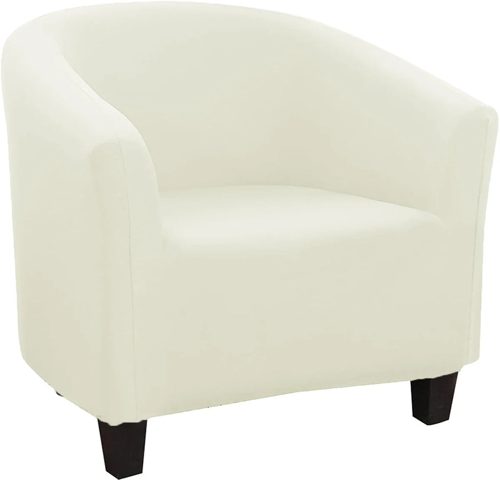 Decor Cedar Monaco Stretch Club Chair Slipcover lifestyle product image for stretch chair cover in United States - Ivory