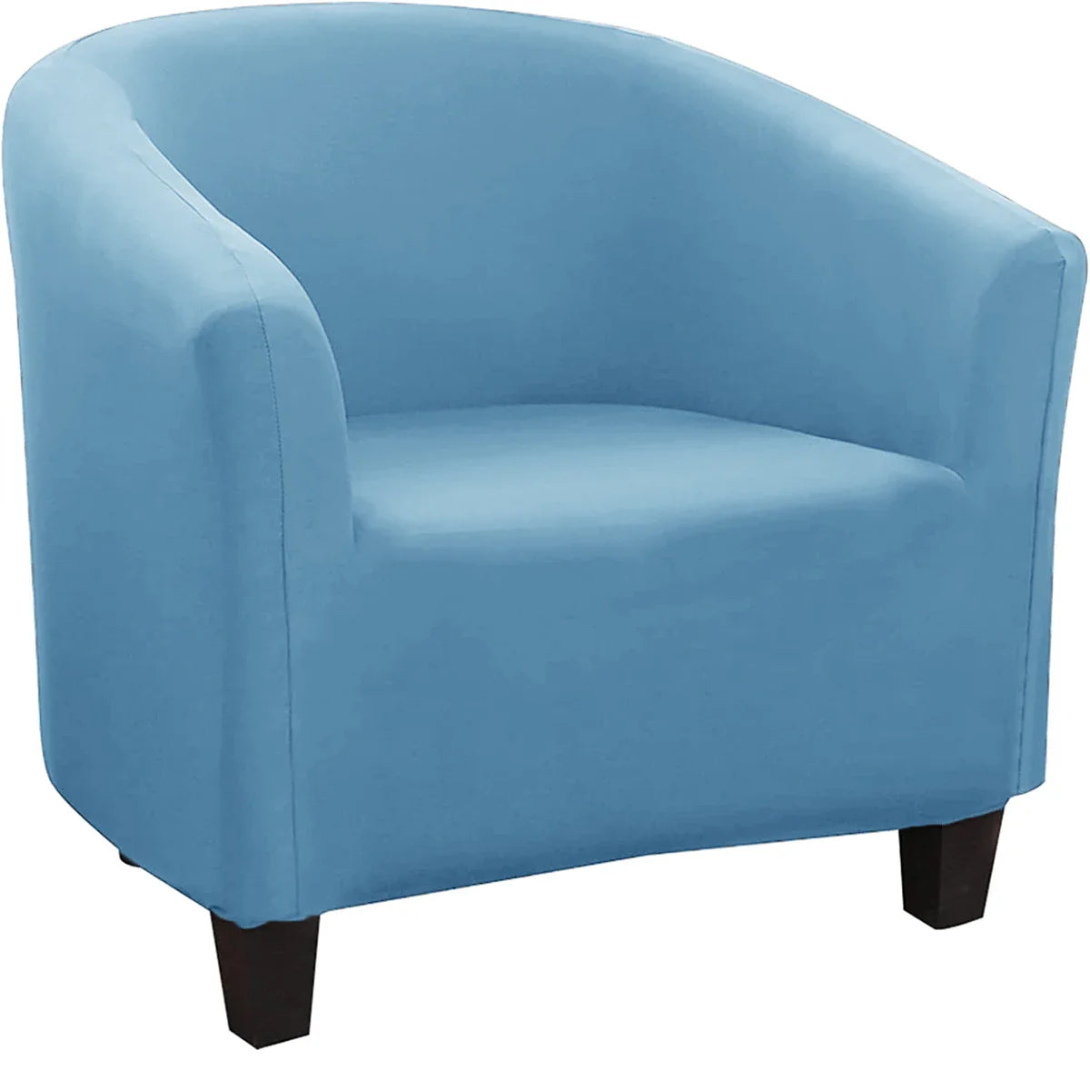 Decor Cedar Monaco Stretch Club Chair Slipcover lifestyle product image for stretch chair cover in United States - Sky Blue