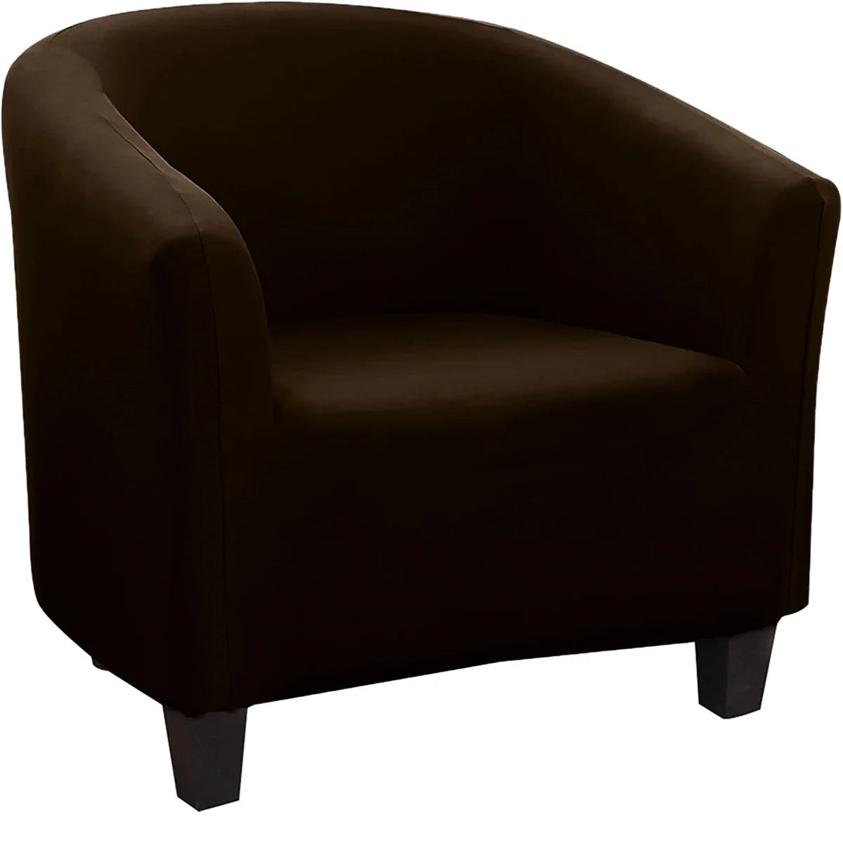 Decor Cedar Monaco Stretch Club Chair Slipcover lifestyle product image for stretch chair cover in United States - Dark Brown