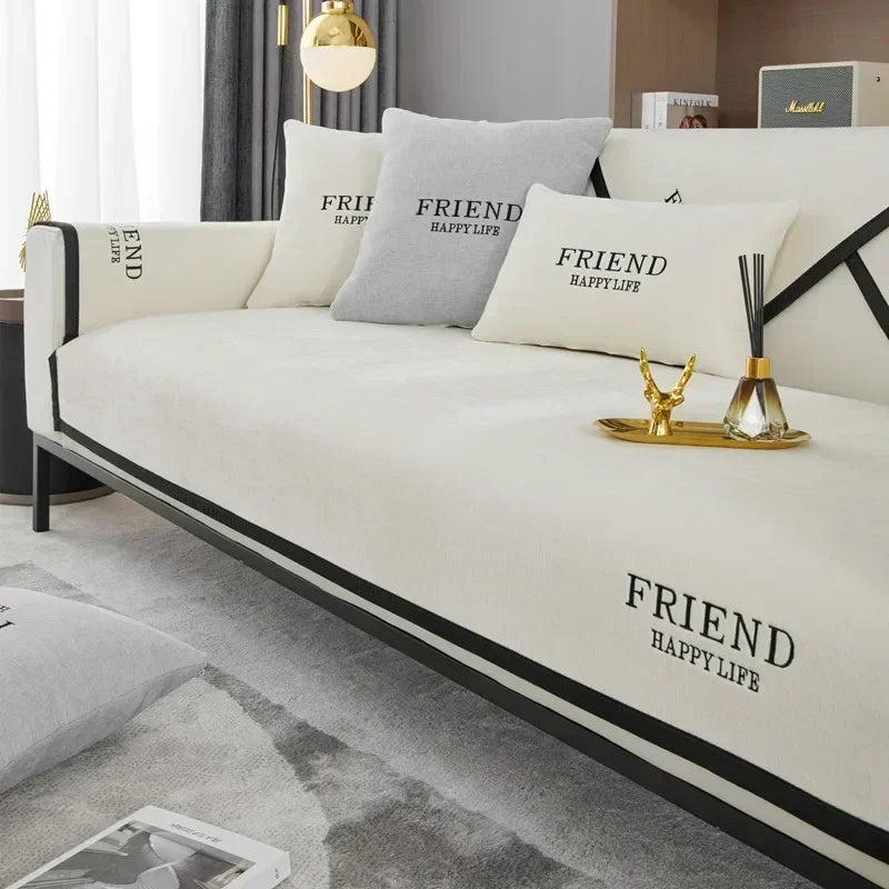 Decor Cedar Kensington Chenille Cushion Cover lifestyle product image for chenille sofa cushion cover in United States - A6 / 90x180cm 1pc