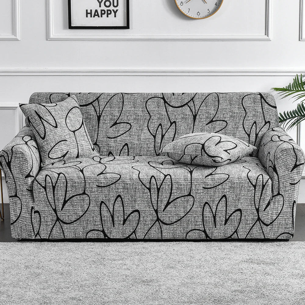 Decor Cedar Celeste Floral Stretch Sofa Cover lifestyle product image for stretch sofa cover in United States - 13 color, 1 size