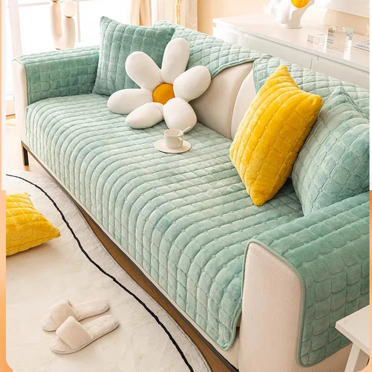Decor Cedar Raine Plush Flannel Cushion Cover lifestyle product image for soft plush sofa cushion cover in United States
